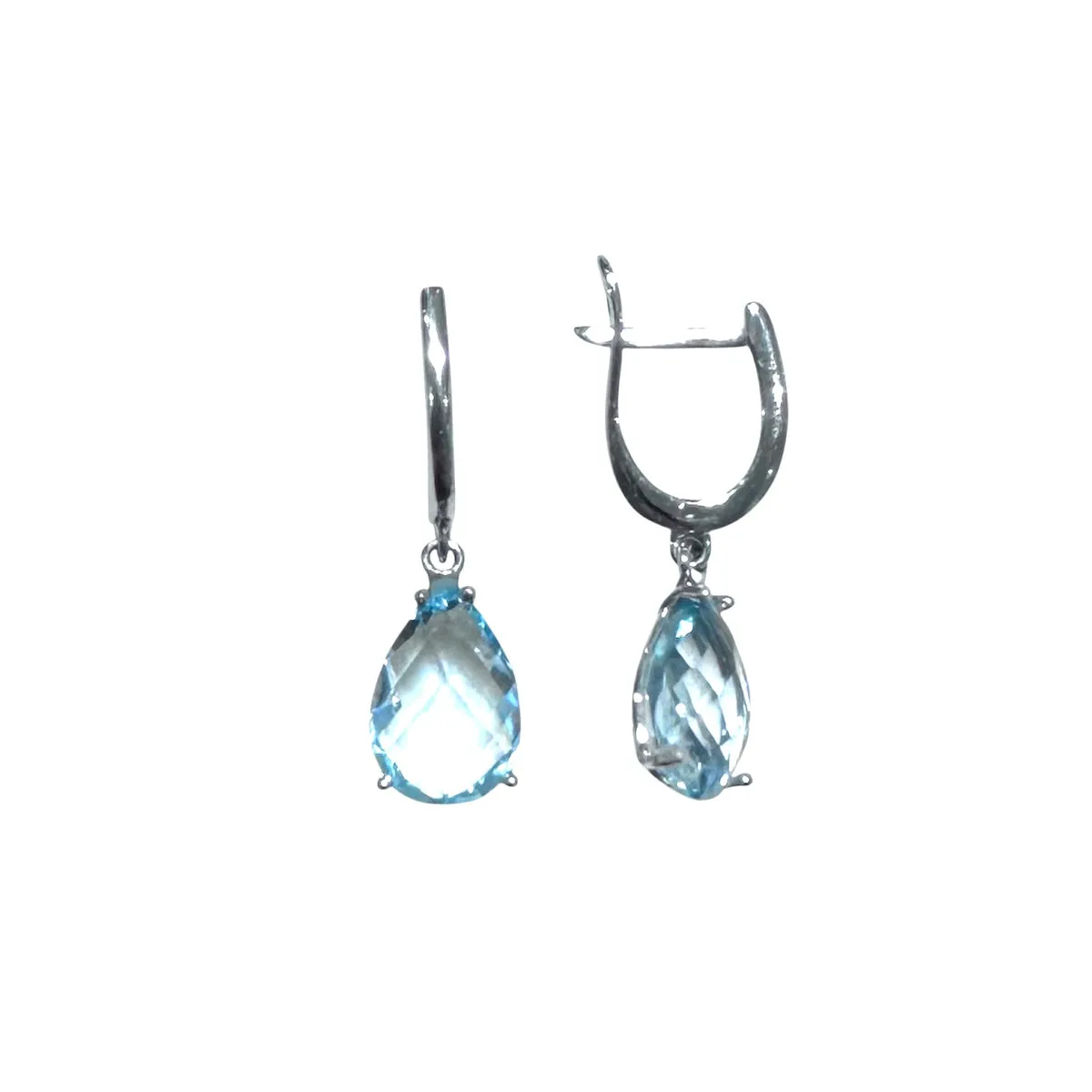 ORECCHINI TOPAZIO AZZURRO IN ORO BIANCO