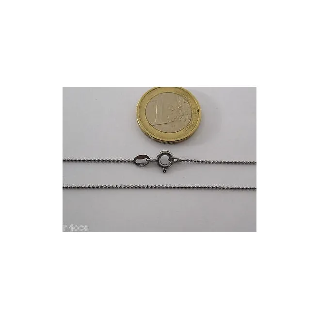 1 CATENINA IN ARGENTO 925 PLACCATO rodio NERO PALLINI SFACC. DIAMANTATI L.  45 CM