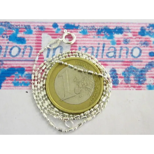 1 CATENINA LUNGA 40 CM IN ARGENTO 925 MODELLO CHICCO DI RISO E PALLINI ITALY