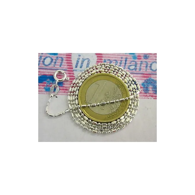 1 CATENINA LUNGA 50 CM IN ARGENTO 925  MODELLO CHICCO DI RISO E PALLINI  ITALY