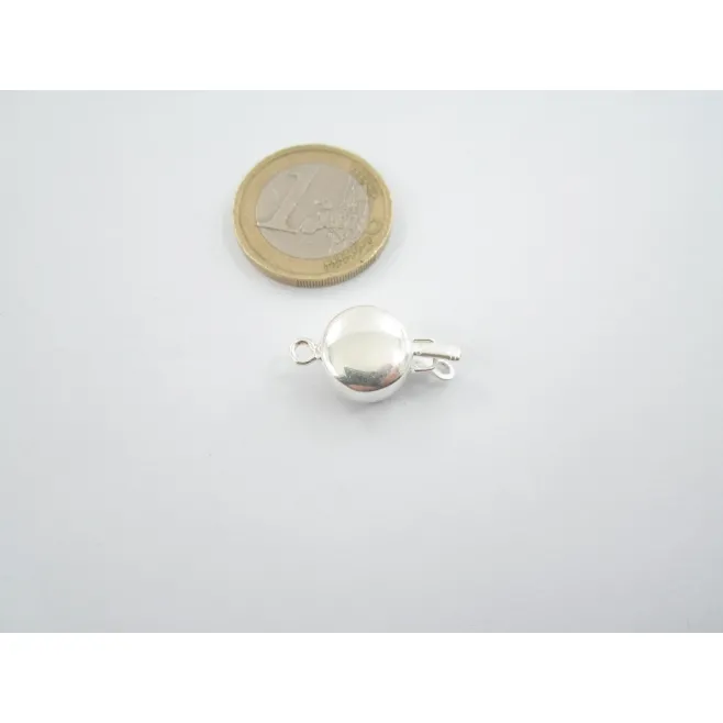 chiusura tonda liscia in argento 925 per un filo