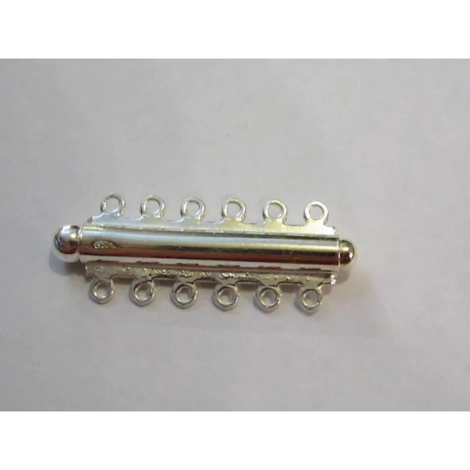 1 CHIUSURA IN ARGENTO 925 AD INNESTO MISURE 37x13MM PER 6 FILI MADE ITALY
