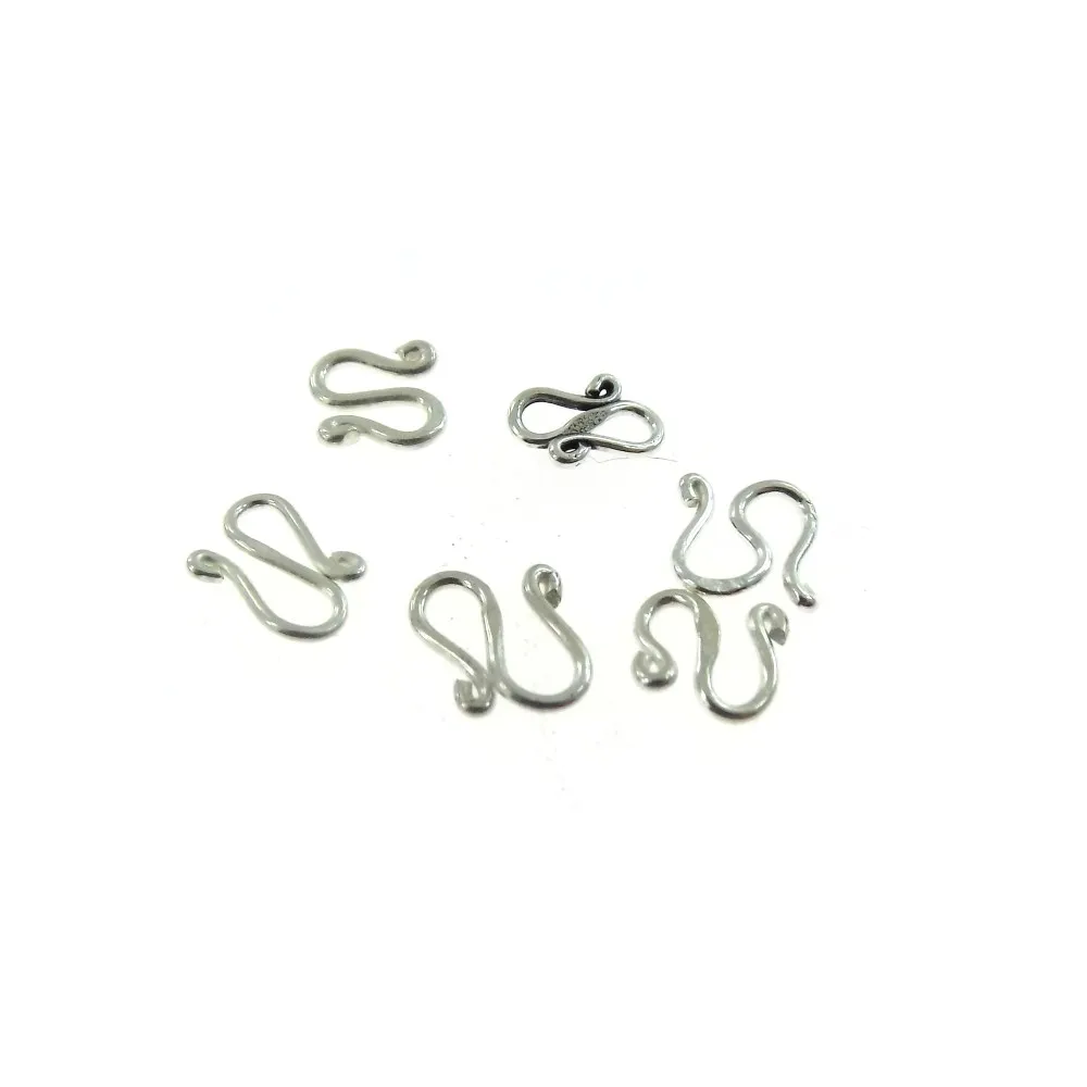6 piccole chiusure serpentina in argento 925