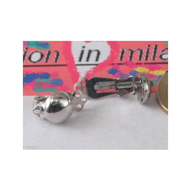 una clip no foro orecchini argento 925 rodiato