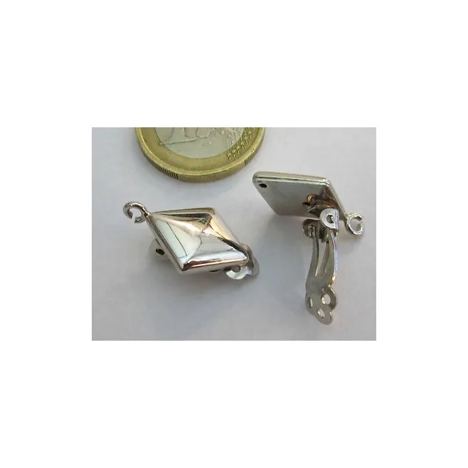 1 clip no foro per orecchini argento 925 rodiato