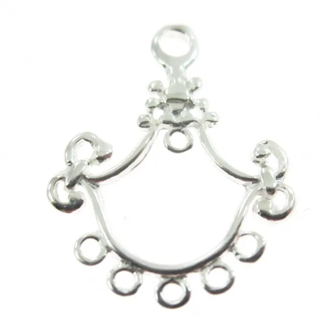 Forma base orecchino 9 fori filigrana argento 925  21x16 mm 1 pz