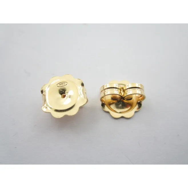 1 coppia farfalline argento 925 placcato oro giallo perni orecchini 10 x 9,5 mm