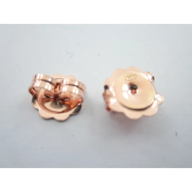 1 coppia farfalline argento 925 placcato oro rosè perni x orecchini 10 x 9,5 mm