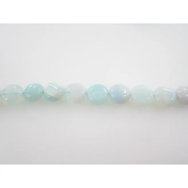Un Filo Di Agata Azzurra Striata Cabochon Tondine Piatte10 Mm