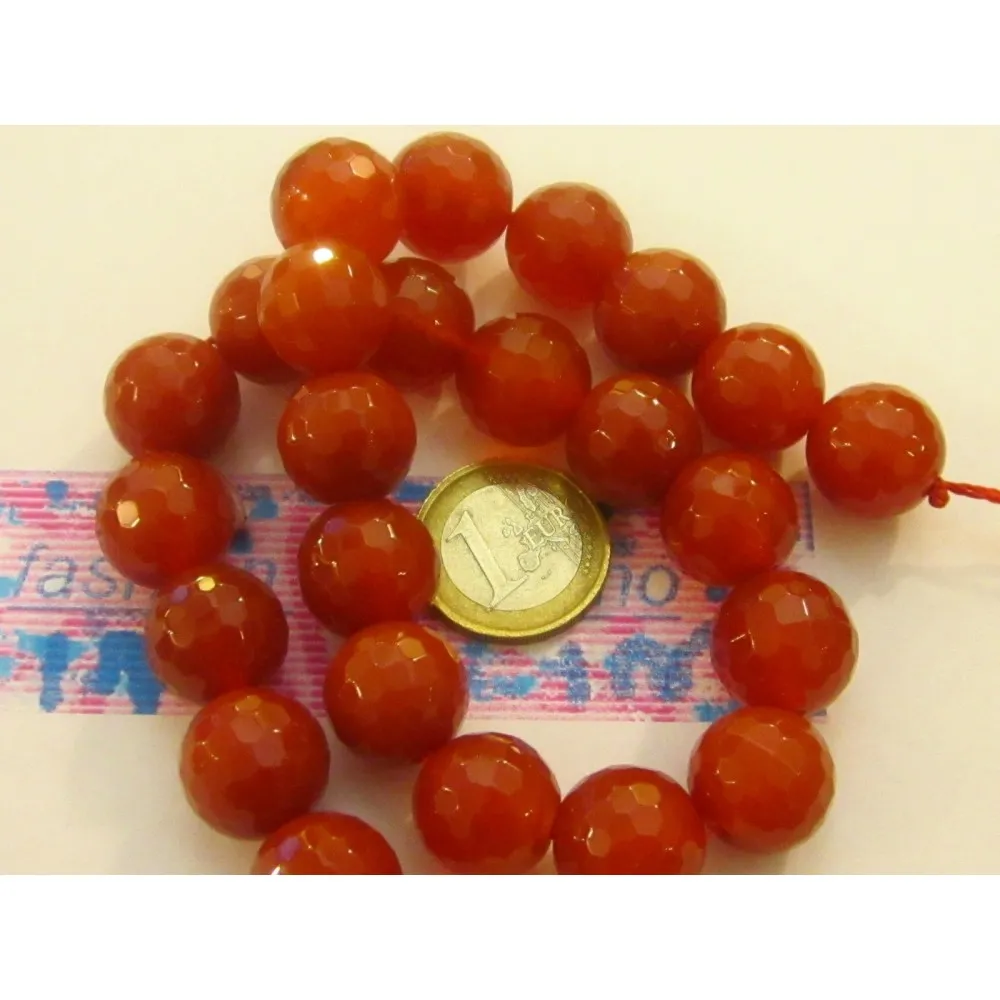 1 FILO DI CORNIOLE   SFACCETTATE DA 16 MM.