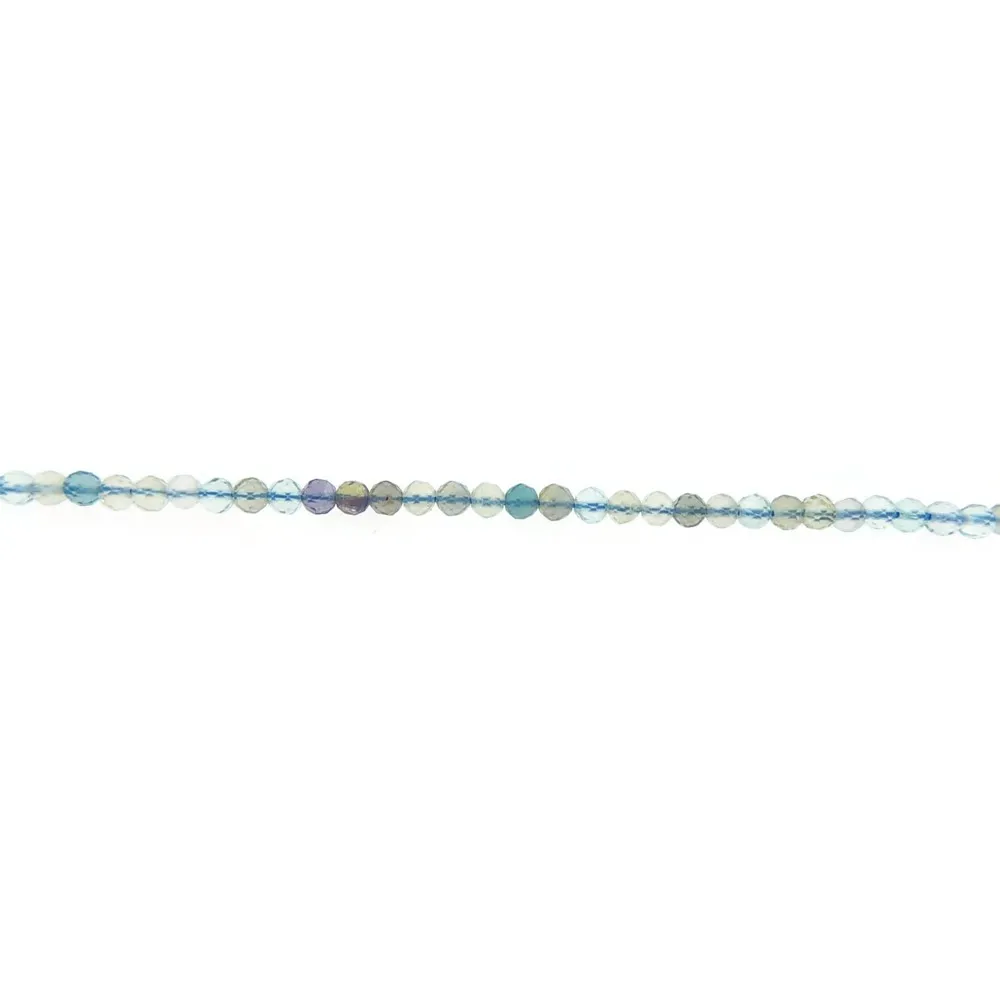 1 FILO DI  FLUORITE NATURALE SFACCETTATA TONDA DIAMETRO 3 MM.