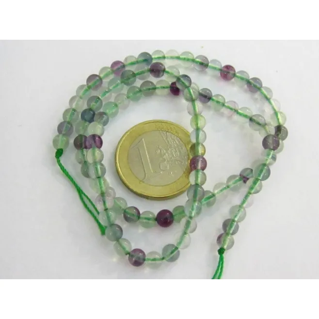 1 FILO DI 93 PIETRE IN FLUORITE CABOCHON DI 4 MM