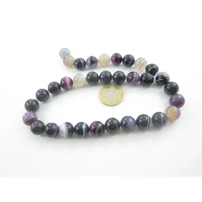 1 filo di agata striata viola cabochon 12 mm