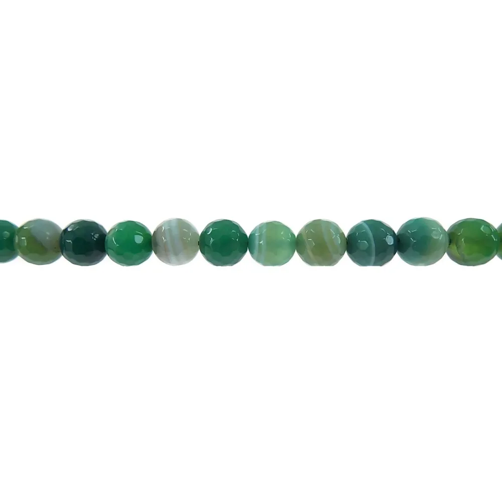 1 Filo Di Agata Striata verde sfaccettata 14 Mm