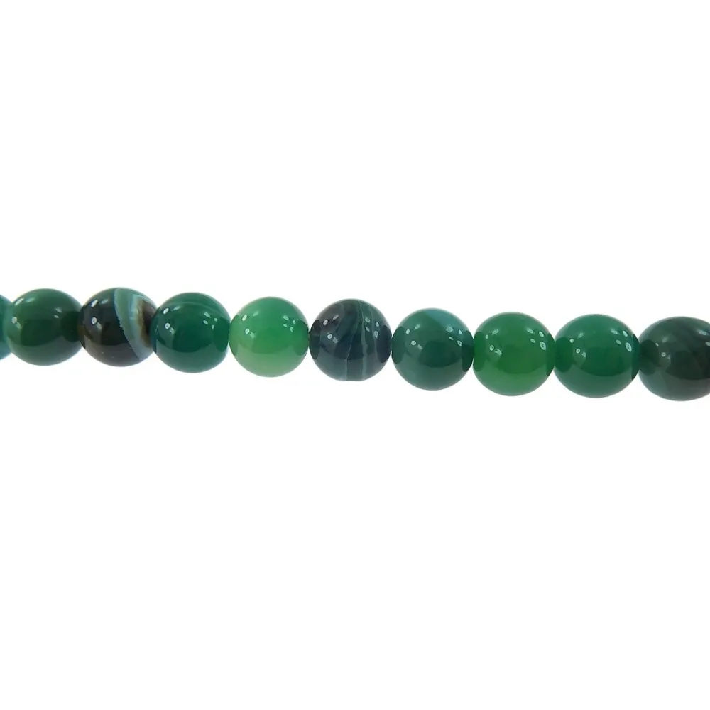 1 Filo Di Agata Striata verde cabochon 12 Mm