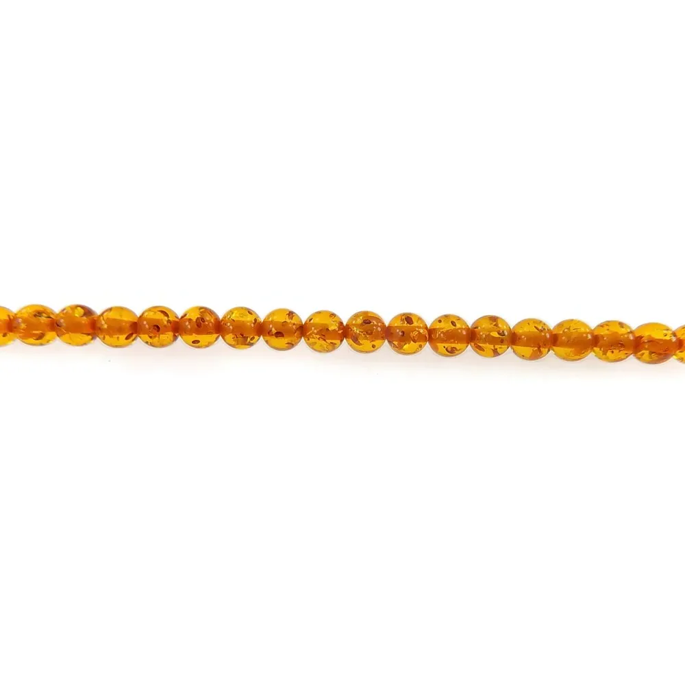 33 SFERE DI  AMBRA ARANCIO COMPOSTA DIAMETRO 6 MM