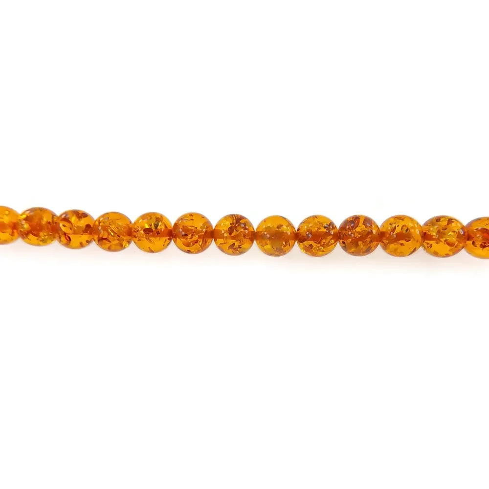 25 SFERE DI  AMBRA ARANCIO COMPOSTA DIAMETRO 8 MM