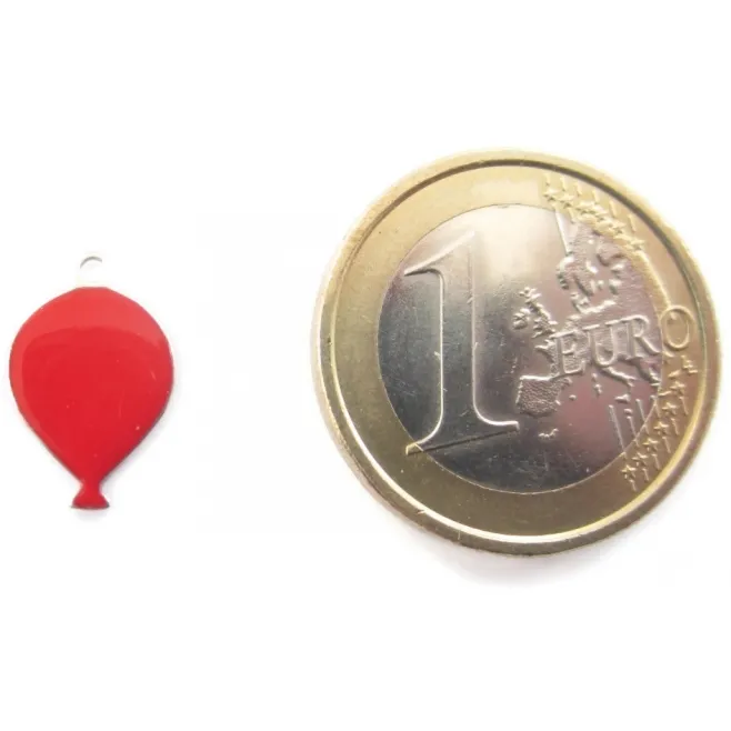 ciondolo charms palloncini rosso argento 925 rodiato di 14x9,5 mm