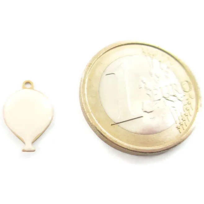 ciondolo charms palloncini bianco avorio argento 925 placcato oro rosa di 14x9,5 mm