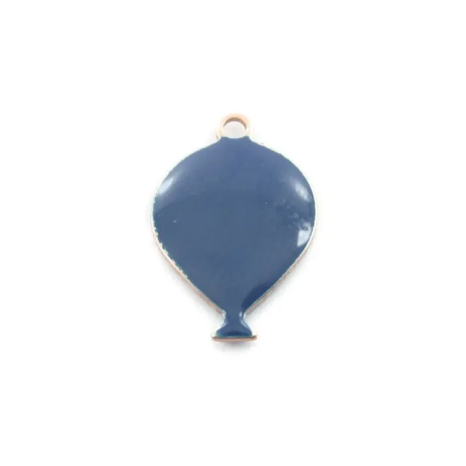 ciondolo charms palloncini blu  argento 925 rodiato di 14x9,5 mm