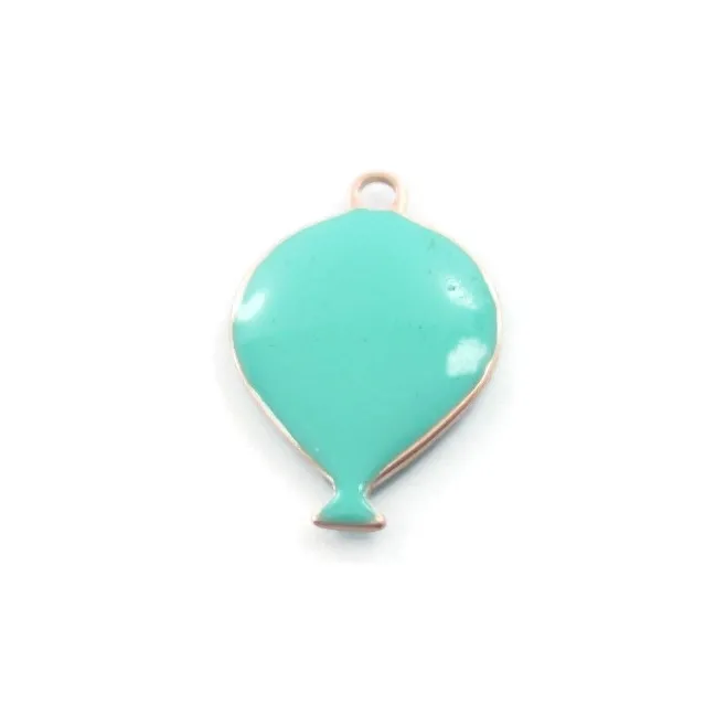 ciondolo charms palloncini turchese argento 925 placcato oro rosa di 14x9,5 mm