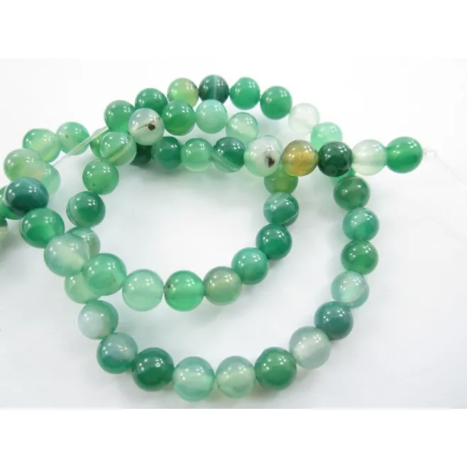 un filo di agata verde veriegata naturale taglio tondo cabochon di 4  mm