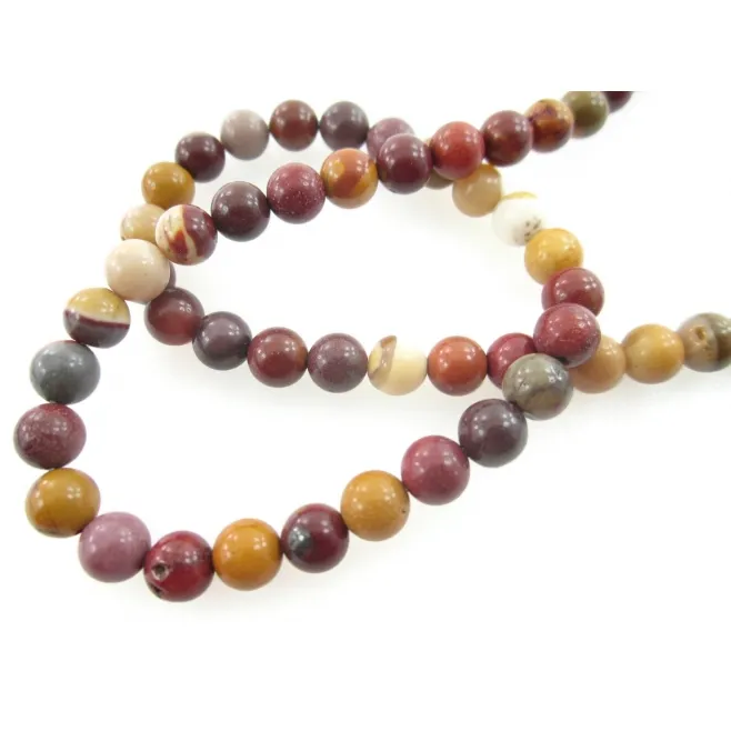 Mokaite filo di perle cabochon prima scelta di 6 mm lungo 39 cm 1 filo