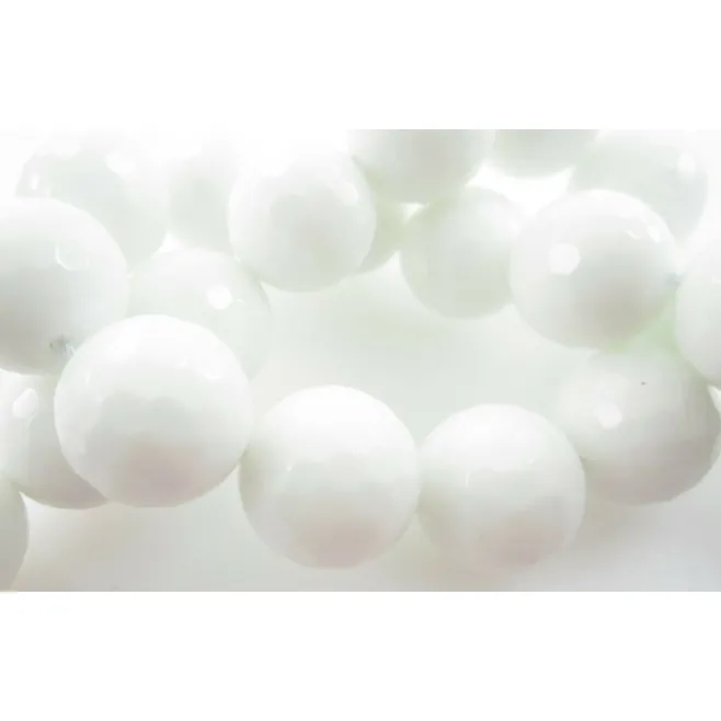 Filo agata bianca sfaccettata fine di 16 mm  lungo 39 cm 1 filo