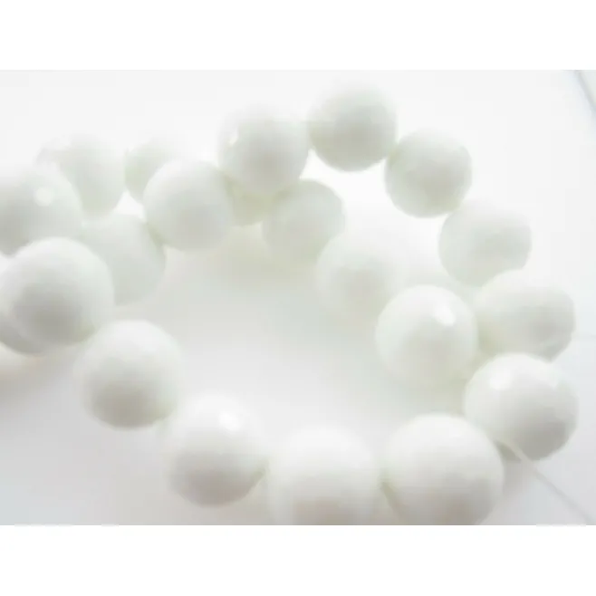 Filo agata bianca sfaccettata fine di 18 mm  lungo 39 cm 1 filo