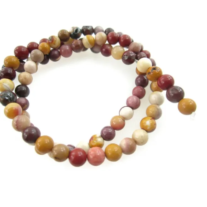 Mokaite filo di perle cabochon prima scelta di 4 mm lungo 39 cm 1 filo