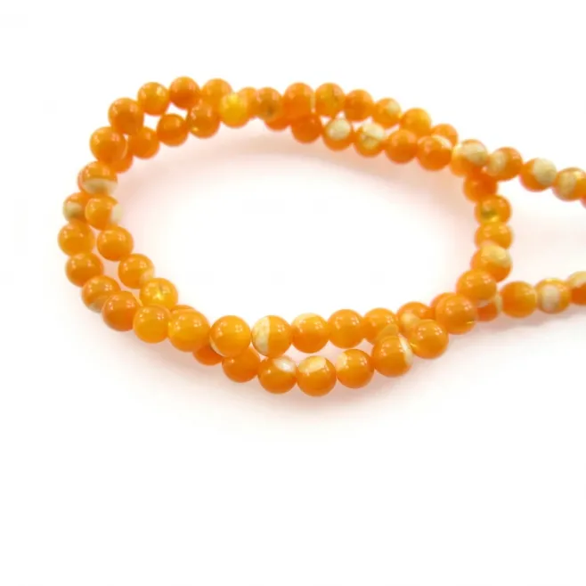 Filo madreperla naturale gialla liscia perle di 5 mm lungo 39 cm 1 filo