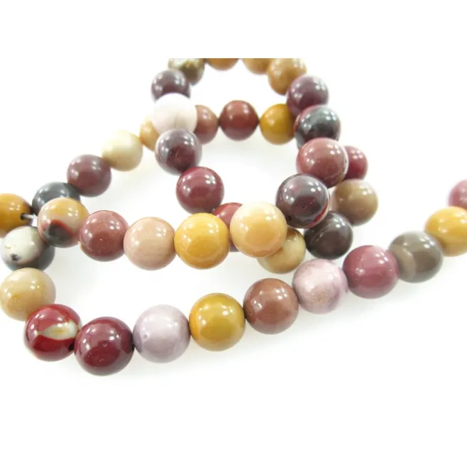 Mokaite filo di perle cabochon prima scelta di 8 mm lungo 39 cm 1 filo