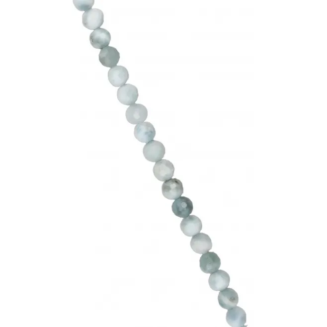 un filo di Larimar naturale sfaccettato di 4 mm prima scelta