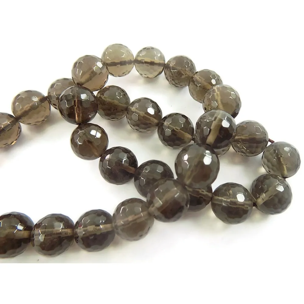 1 FILO DI PIETRE SFACCETTATE DI QUARZO FUME'  DIAMETRO DI 8 MM