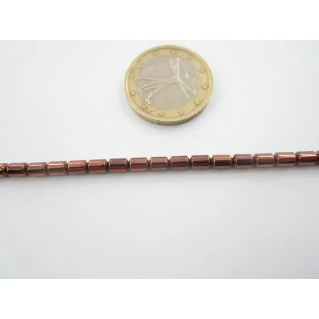 un filo di cilindri  4,8x2 mm. in ematite bronzo