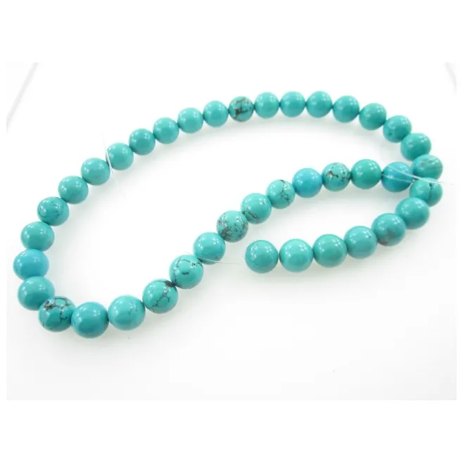35 pietre di howlite turchese  diametro 10 mm cabochon