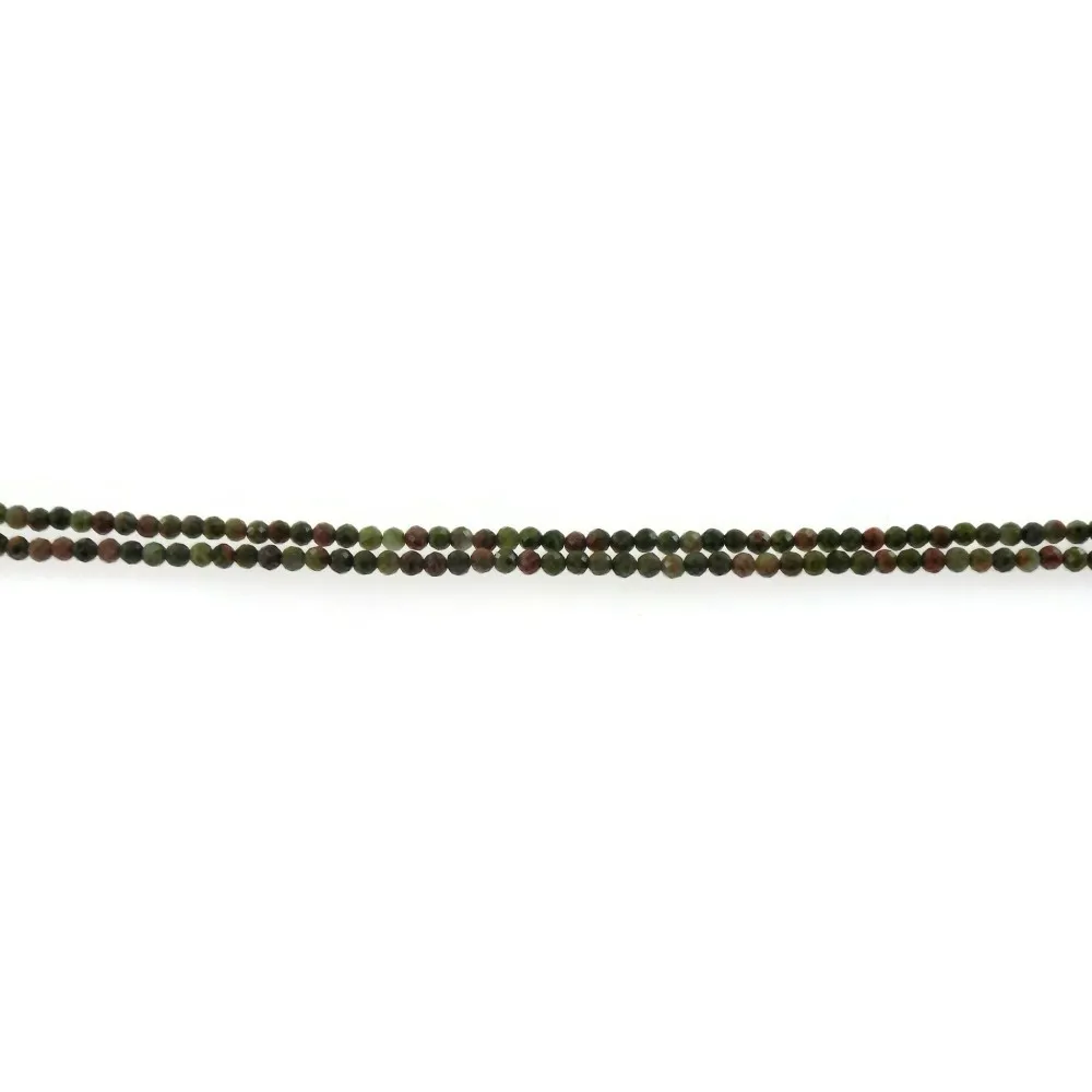 1 FILO DI UNAKITE NATURALE SFACCETTATA TONDA DIAMETRO 3 MM.