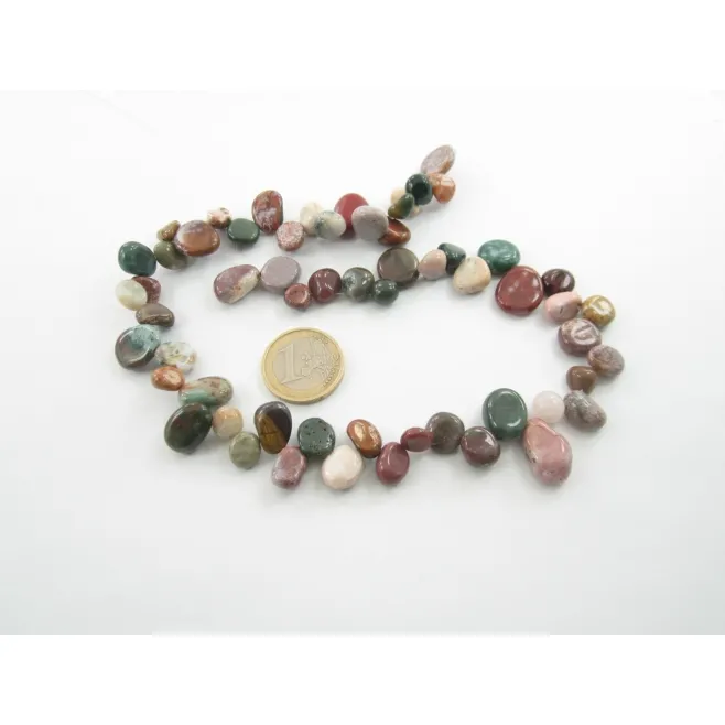 1 filo di diaspro fantasia petali irregolari burattati in varie misure