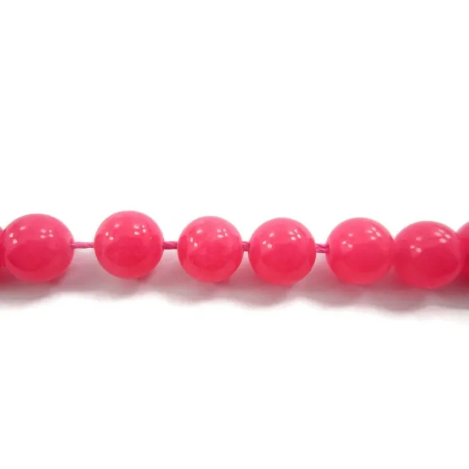 un filo in giada fucsia cabochon di 12 mm