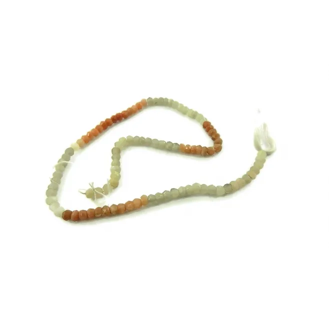 1 filo in pietra di luna adularia dischetti irregolari sfaccettati 5x3 mm