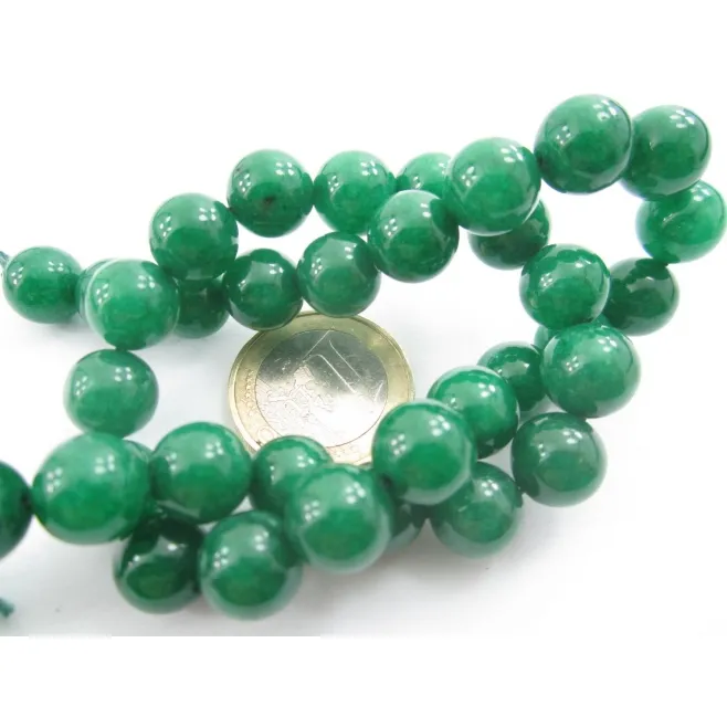 1 filo in radice di smeraldo cabochon di 8 mm