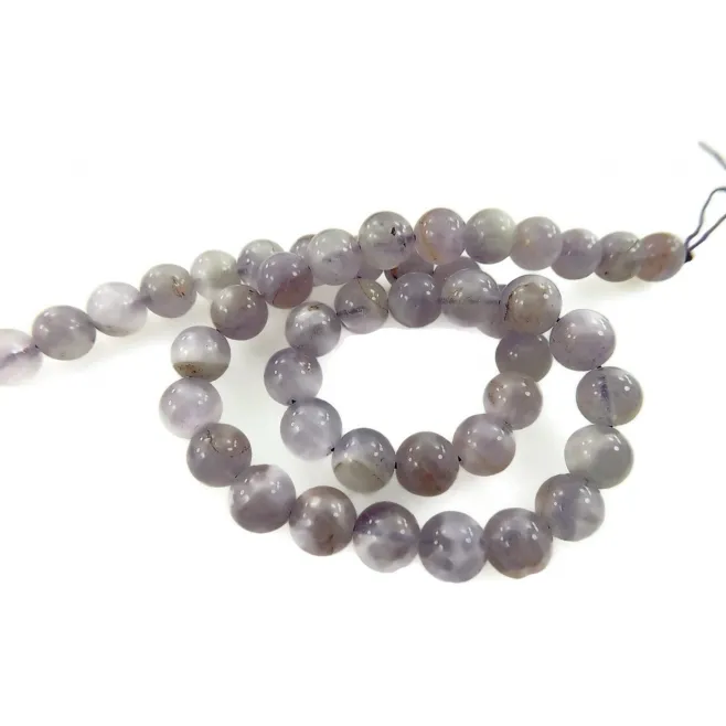 pietra dura 1 filo quarzo ametista  lavanda cabochon ( liscia) di 8 mm lungo 40 cm