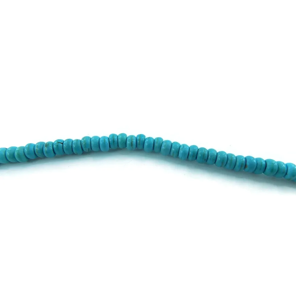 UN FILO DI HOWLITE TURCHESE  RONDELLE DA 6X3,5 MM