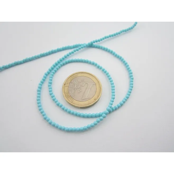 1 filo  turchese in pasta cabochon di 2,5 mm qualità 4 fiori lungo 40 cm