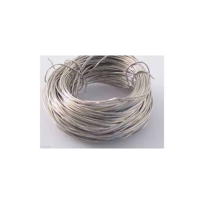 50 cm DI FILO IN ARGENTO 925 RODIATO 0,6 MM ITALY