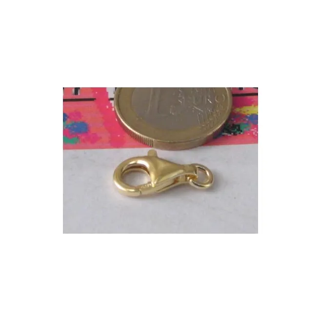 1 MOSCHETTONE  GRANDE IN ARGENTO 925  PLACCATO ORO GIALLO