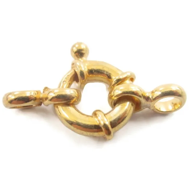 1 moschettone marinara di 12 mm in argento 925  placcato oro giallo made in italy