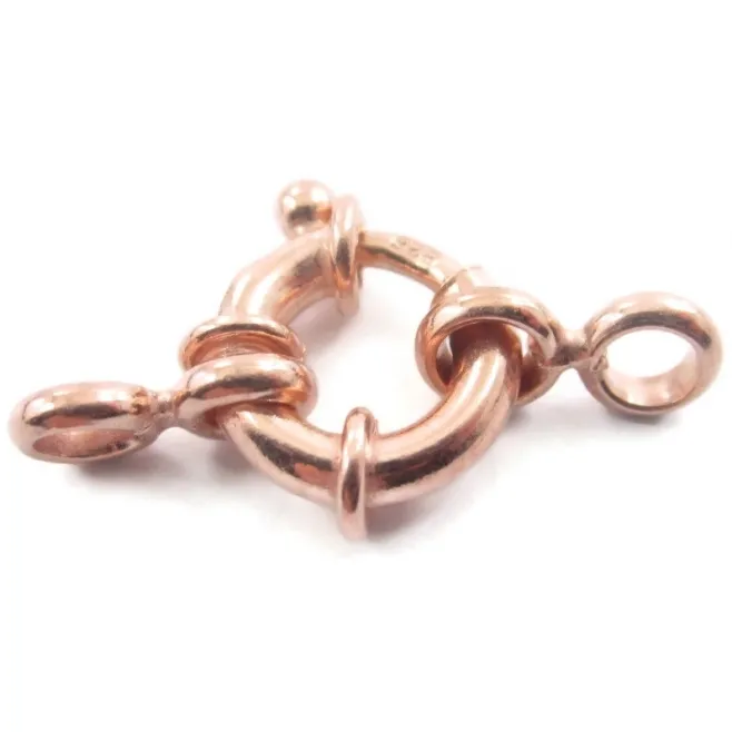 1 moschettone marinara di 10 mm in argento 925  placcato oro rosa made in italy