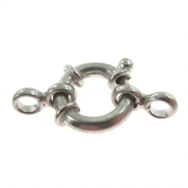 1 moschettone marinara di 14 mm in argento 925 rodiato made in italy