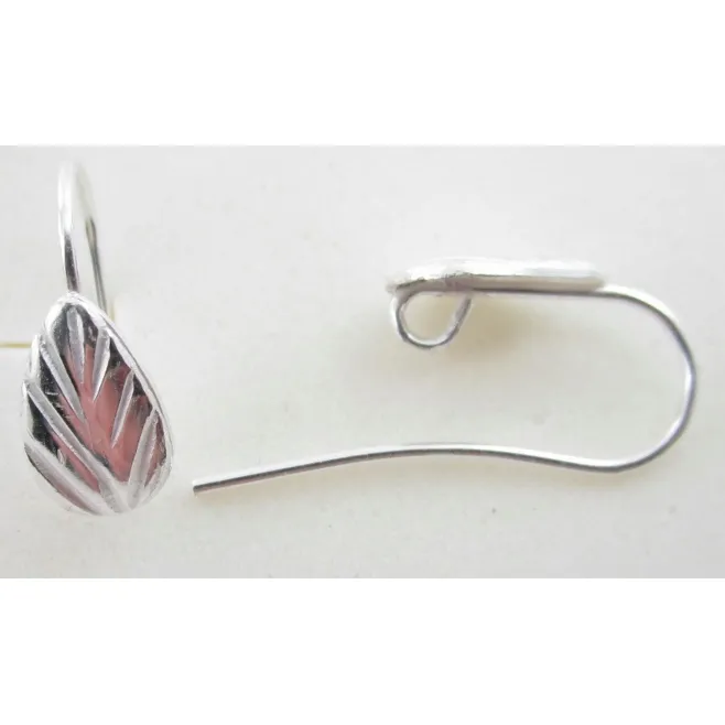 monachelle foglia argento 925 di 23x6,5 mm - 2pz